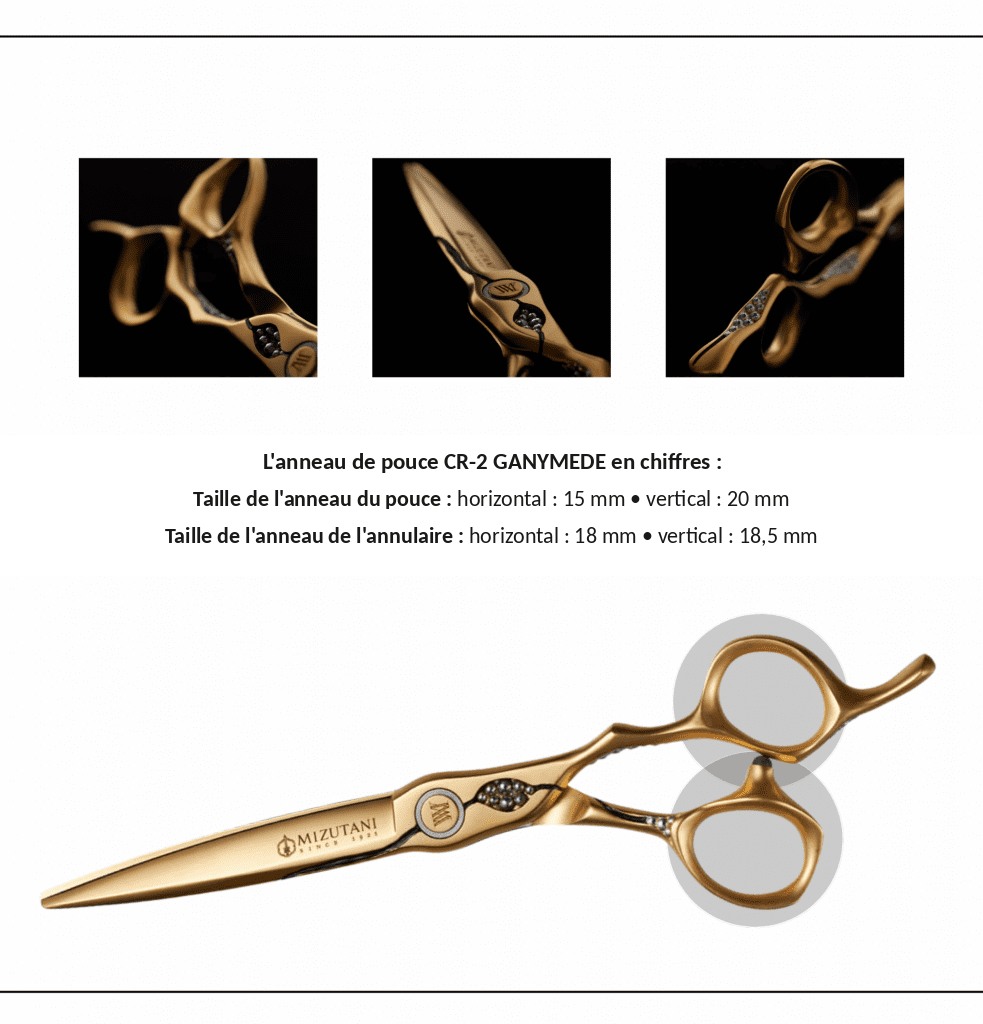 Ciseaux de coiffure japonais CROSSOVER GANYMEDE GOLD Mizutani