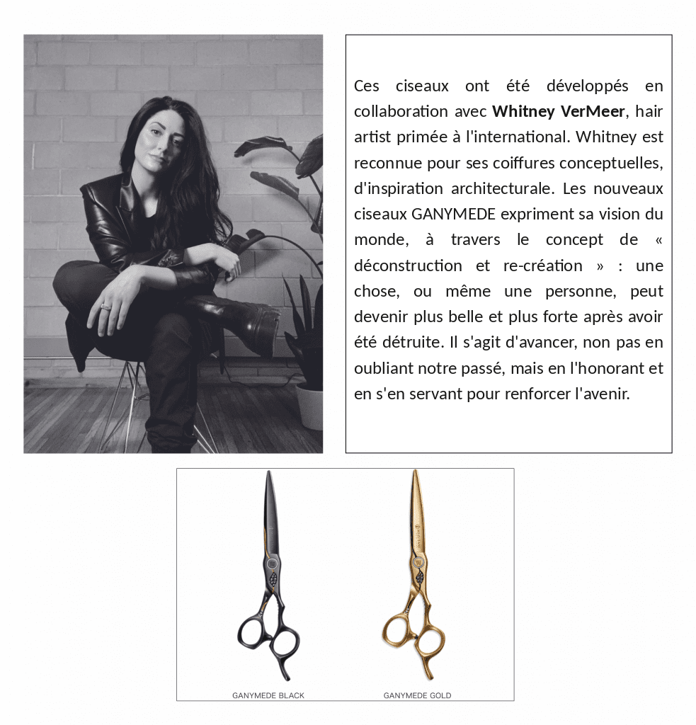 Ciseaux de coiffure japonais CROSSOVER GANYMEDE GOLD Mizutani